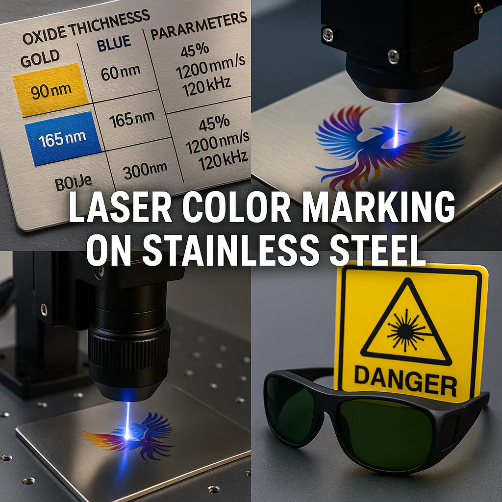Laser color marking on stainless steel tumbler