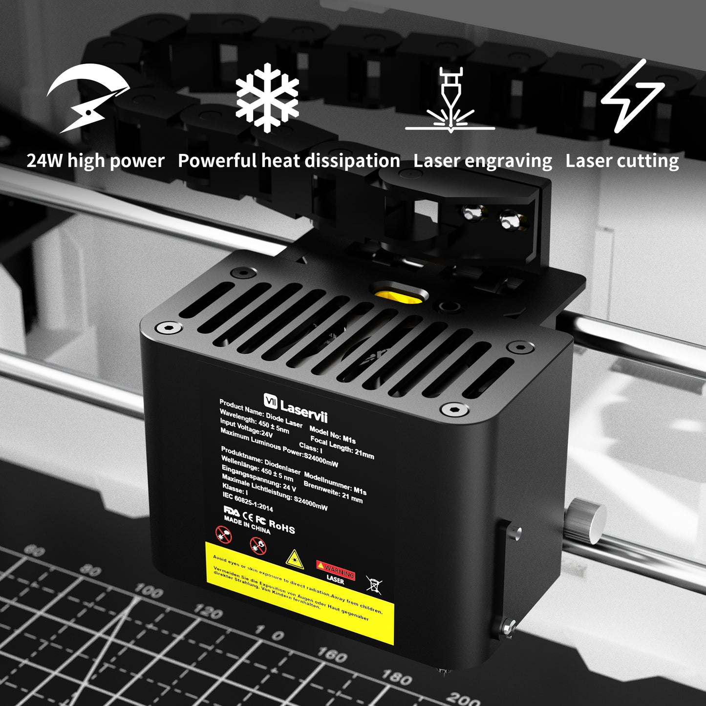 Zestaw lasera 24W do grawerki laserowej Laservii M1s