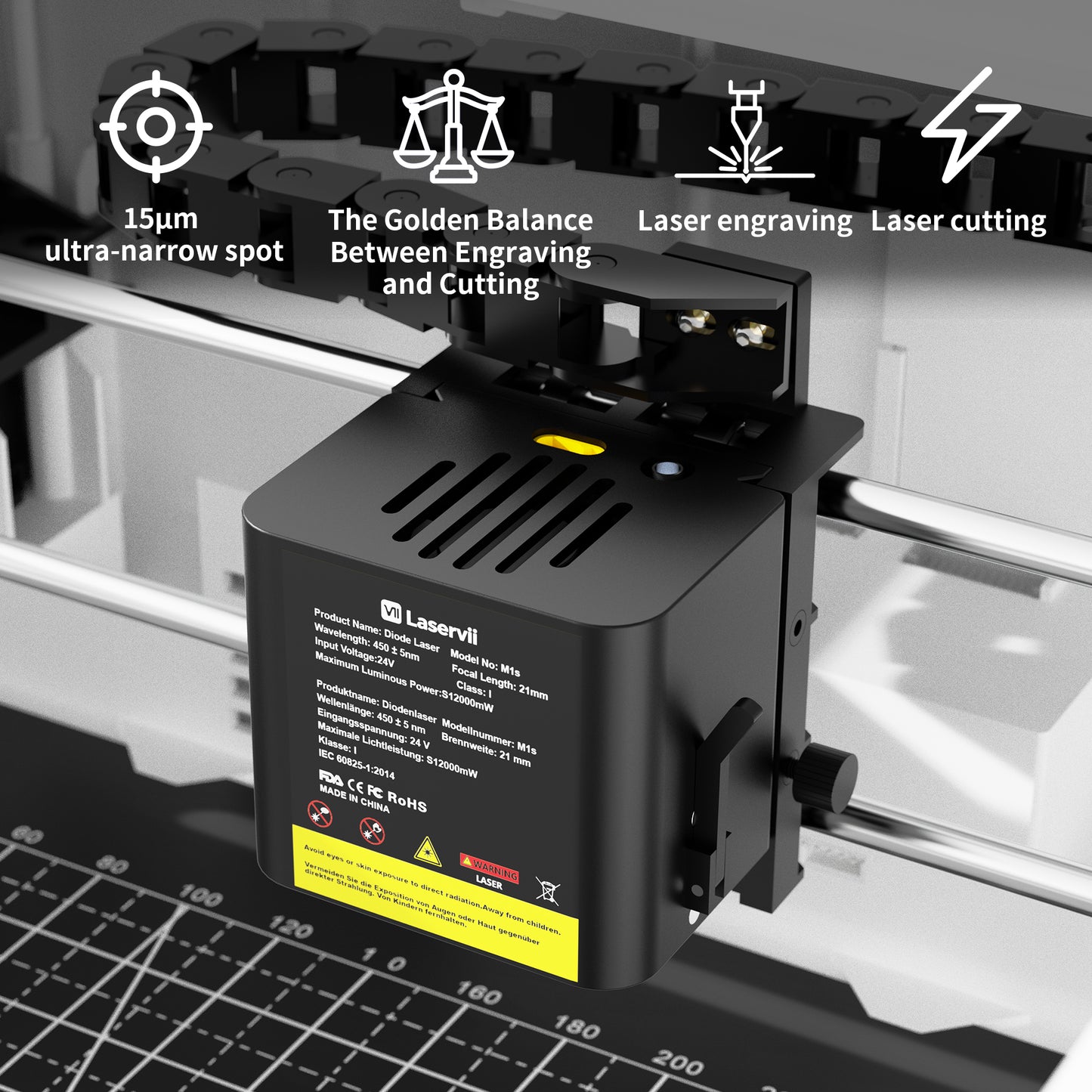 Zestaw lasera 12W do grawerki laserowej Laservii M1s