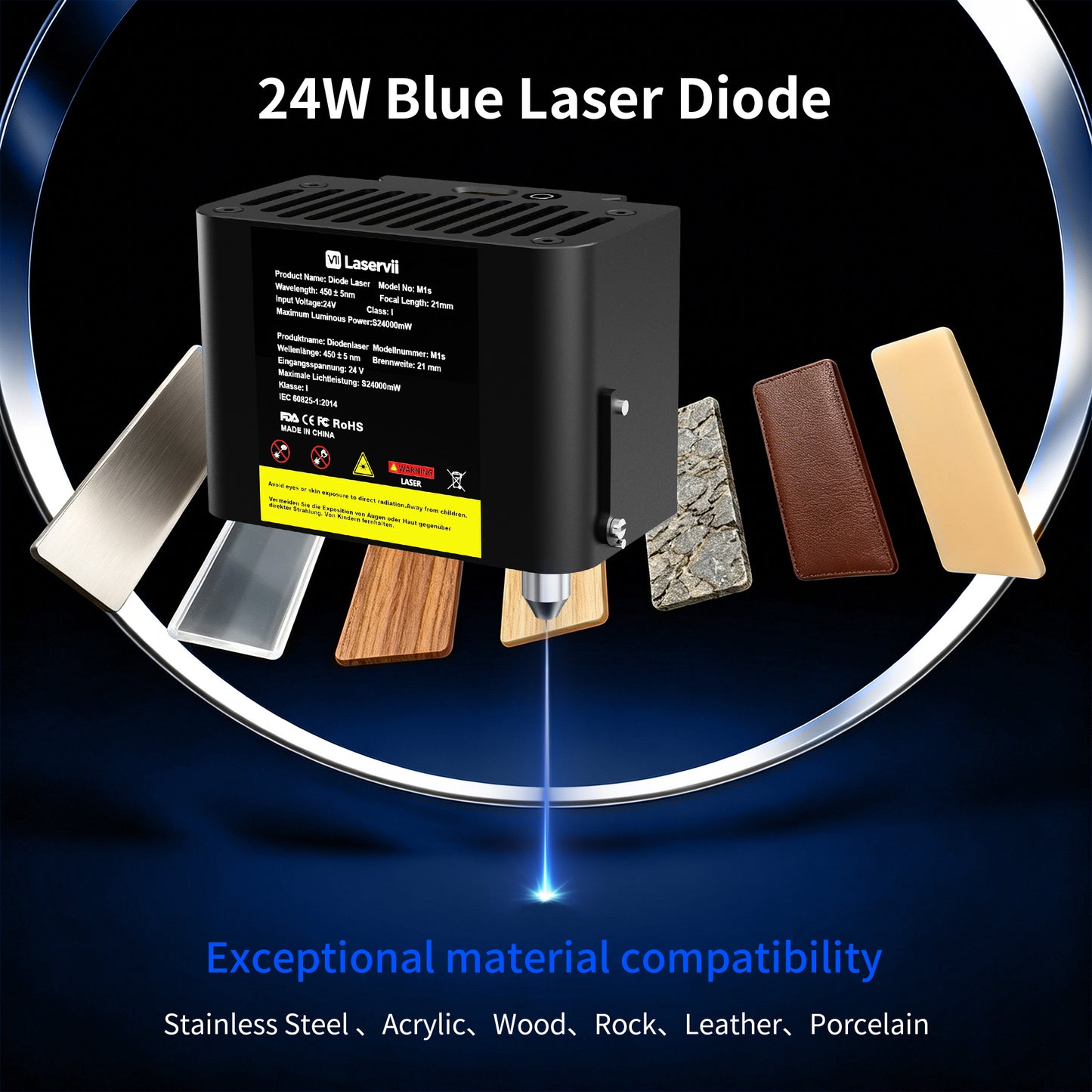 Zestaw lasera 24W do grawerki laserowej Laservii M1s