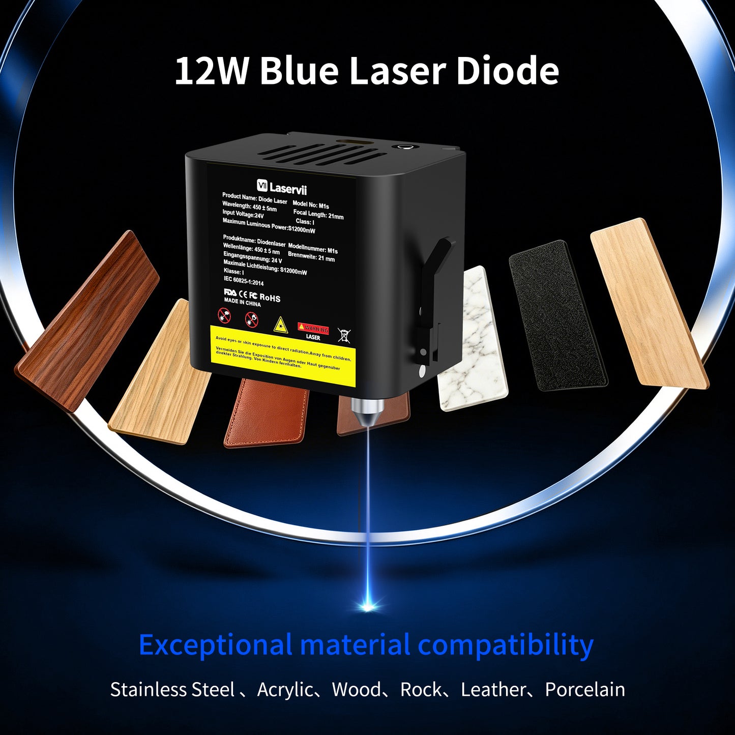 Zestaw lasera 12W do grawerki laserowej Laservii M1s