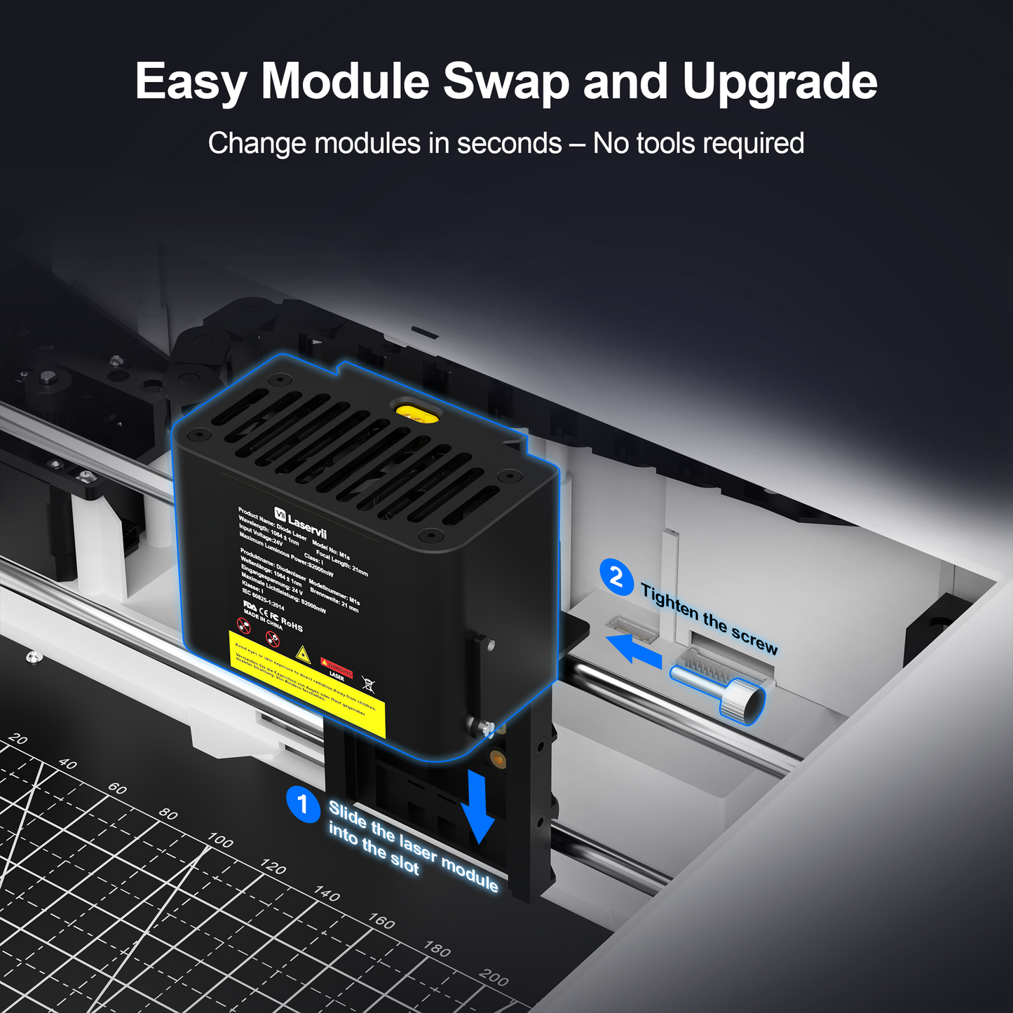 Zestaw lasera IR-2W do grawerki laserowej Laservii M1s