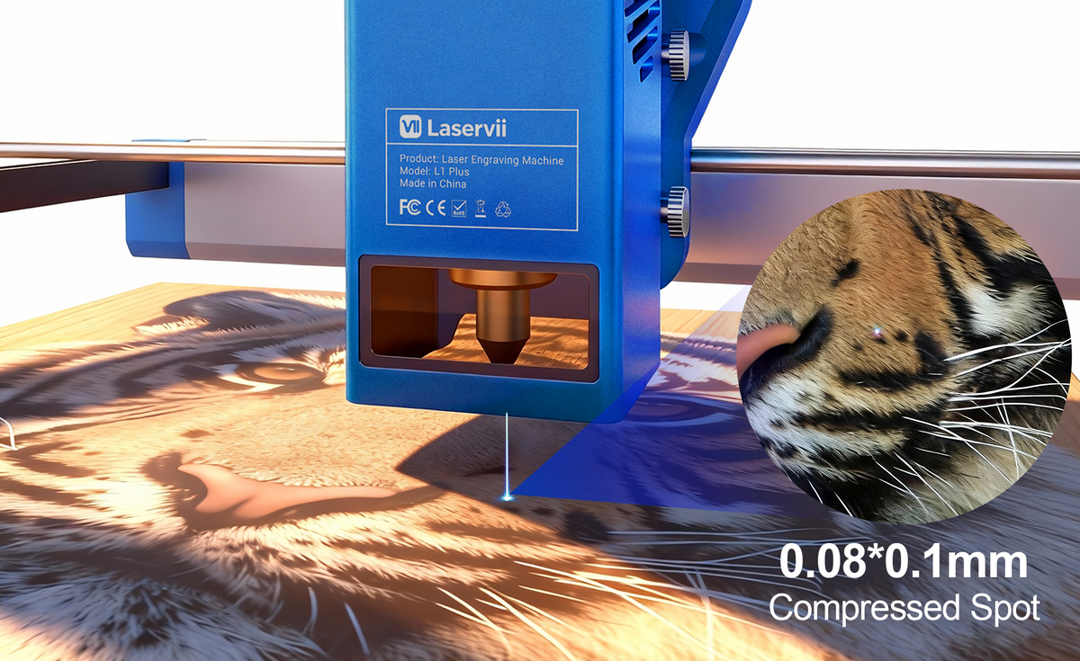 Uzyskaj niezwykle precyzyjne detale o grubości włosa dzięki wysokiej precyzji 0,01 mm, gdzie każdy mikron ma znaczenie. System ruchu o wysokiej precyzji z kalibracją w czasie rzeczywistym gwarantuje niezwykle ostre grawerowanie, bez rozmyć i zadziorów. Skomplikowane wzory lub drobny tekst – precyzja 0,01 mm ożywia Twoje najdelikatniejsze projekty dokładnie tak, jak je sobie wyobraziłeś.