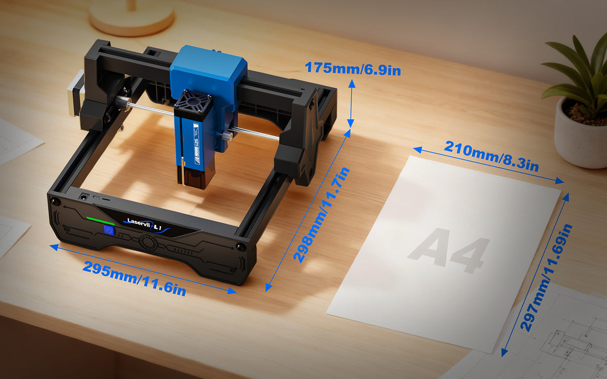Największą zaletą jest to, że nie zajmuje dużo miejsca. Można go łatwo umieścić na biurku, stole warsztatowym, a nawet w szafce, co czyni go idealnym do domowych studiów, małych biur, sal lekcyjnych, mieszkań lub innych pomieszczeń o ograniczonej przestrzeni.