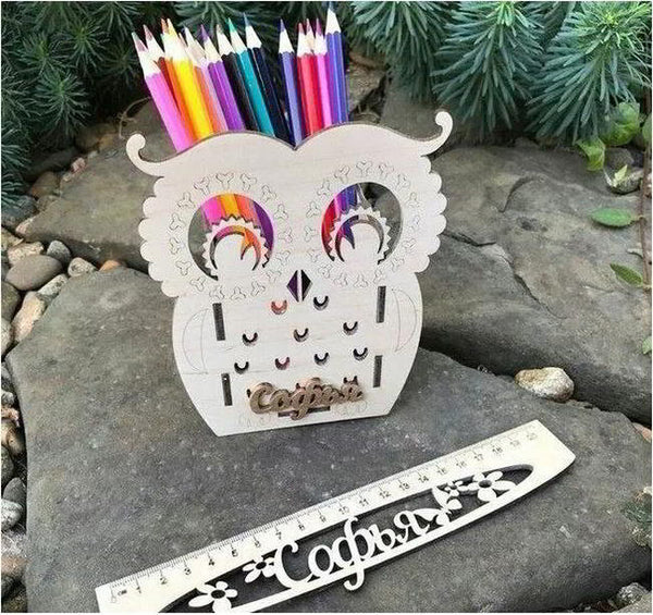 Laser Cut Owl Organizer 2 Layout Free CDR Vectors Art